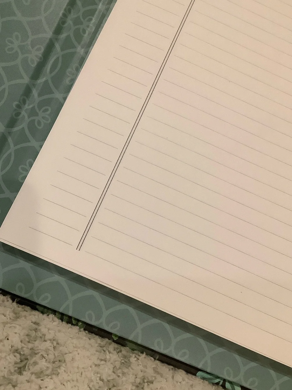 Clementine Paper Co Floral Notes Padfolio Black w Green Botanical Accents NWT